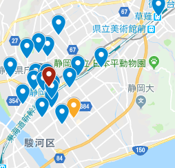 静岡市内、インプラント歯科医院マップ